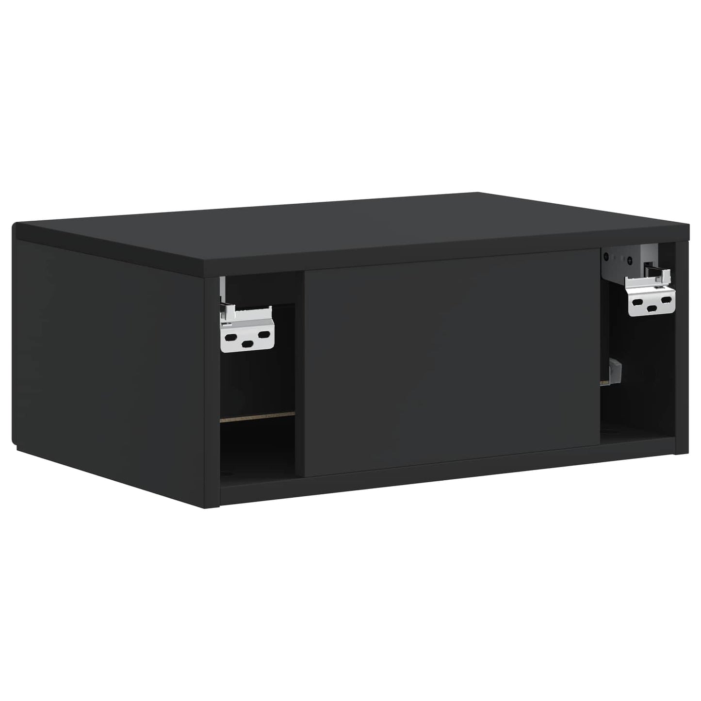 Mobiletto da notte a muro 2 pcs Nero 49 x 34,5 x 20 cm