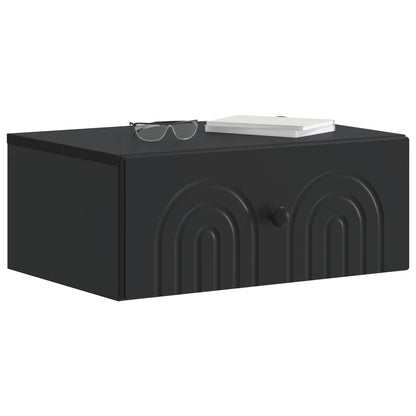 Mobiletto da notte a muro 2 pcs Nero 49 x 34,5 x 20 cm | homemem39