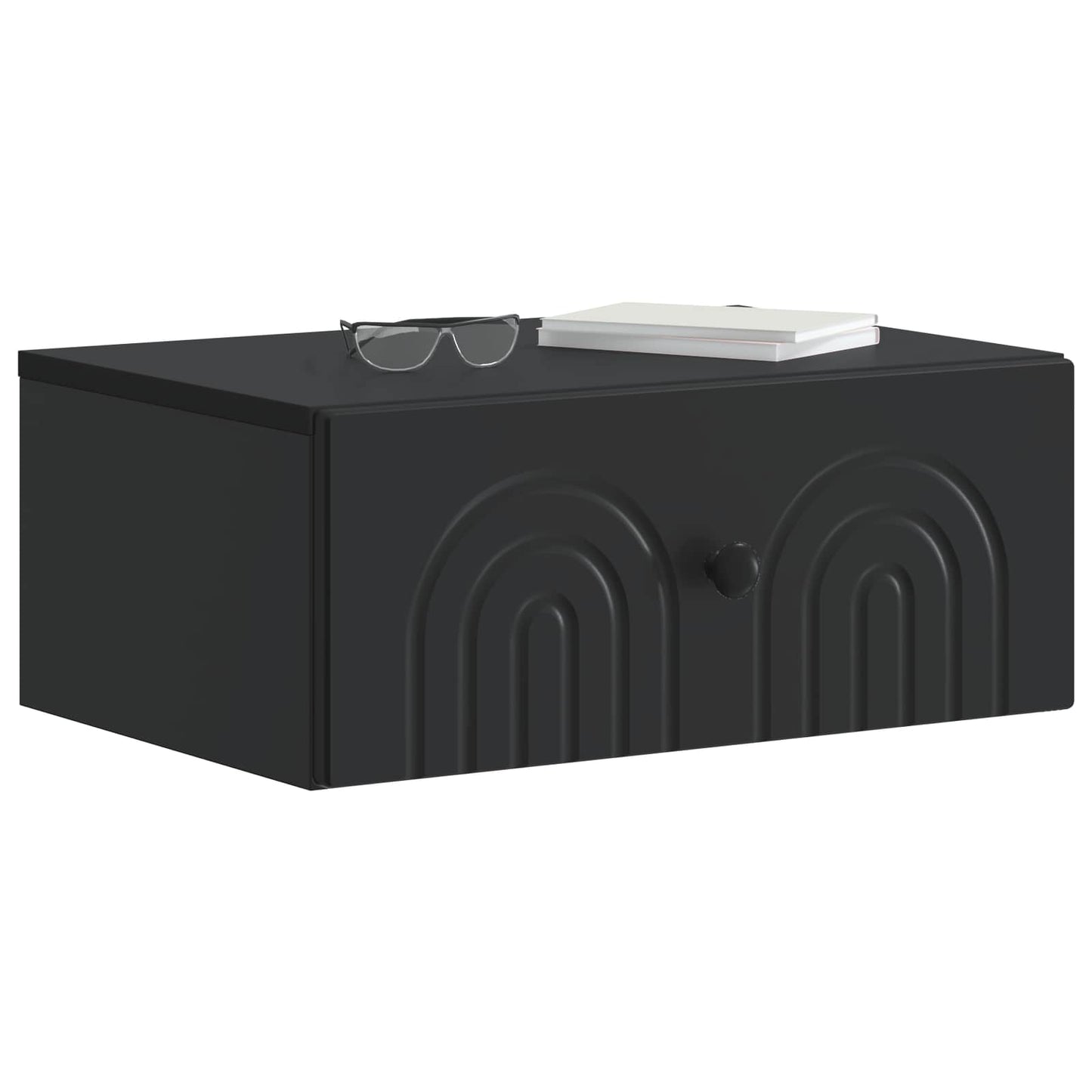 Mobiletto da notte a muro 2 pcs Nero 49 x 34,5 x 20 cm