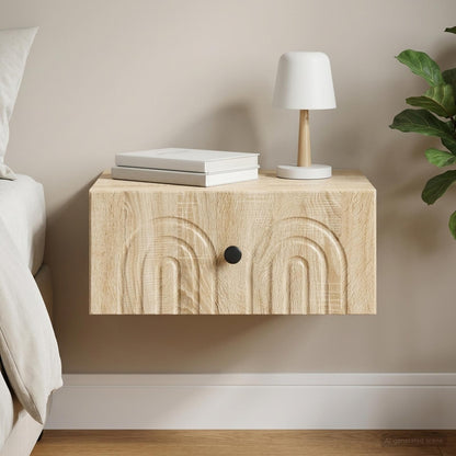 Mobiletto da notte a muro Rovere Sonoma 49 x 34,5 x 20 cm