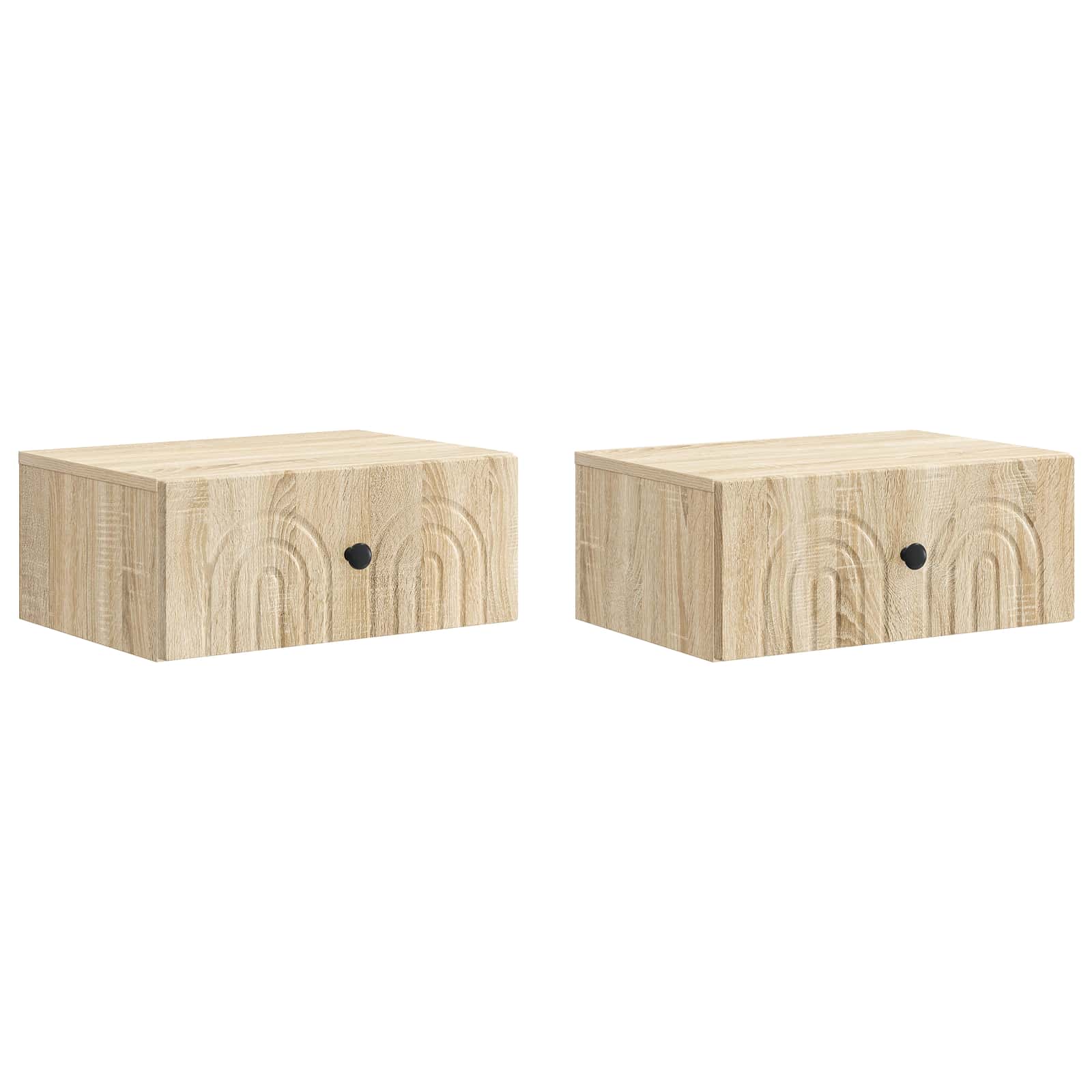 Mobiletto da notte a muro 2 pcs Rovere Sonoma 49 x 34,5 x 20 cm | homemem39