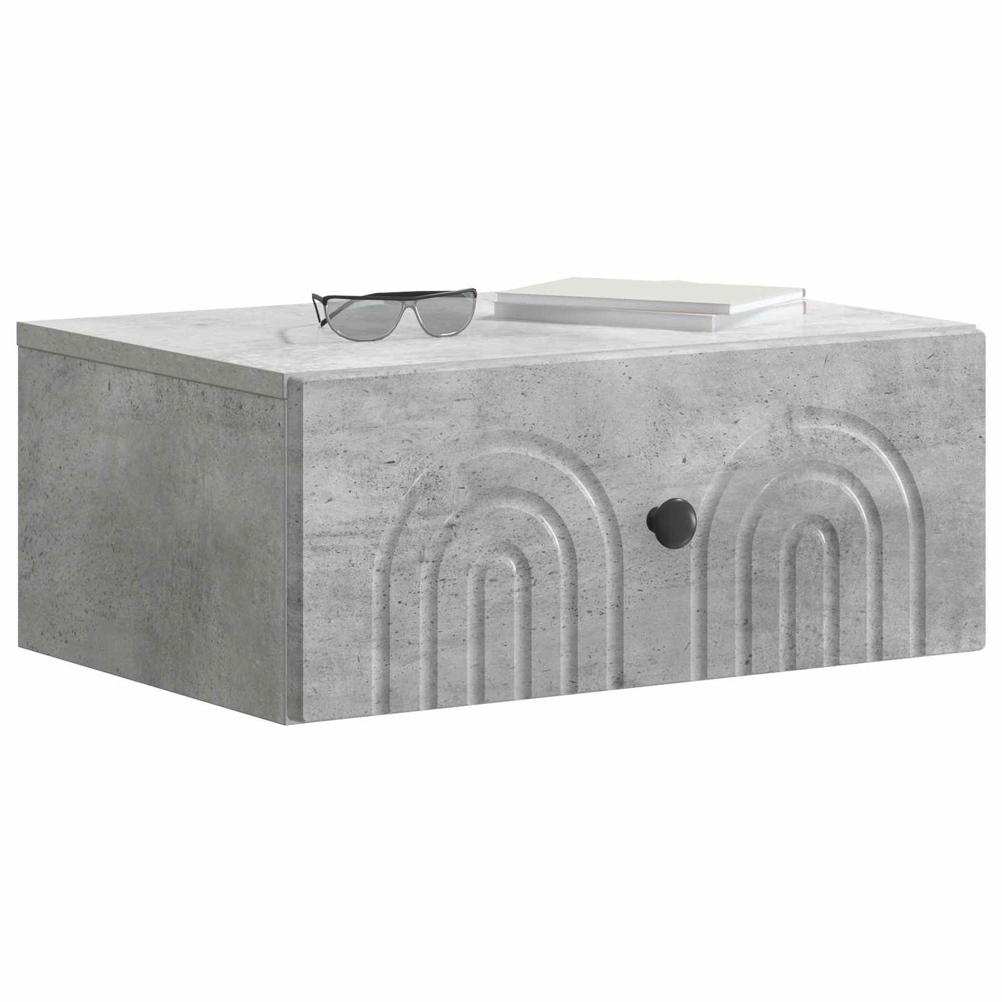 Mobiletto da notte a muro Grigio Cemento 49 x 34,5 x 20 cm | homemem39