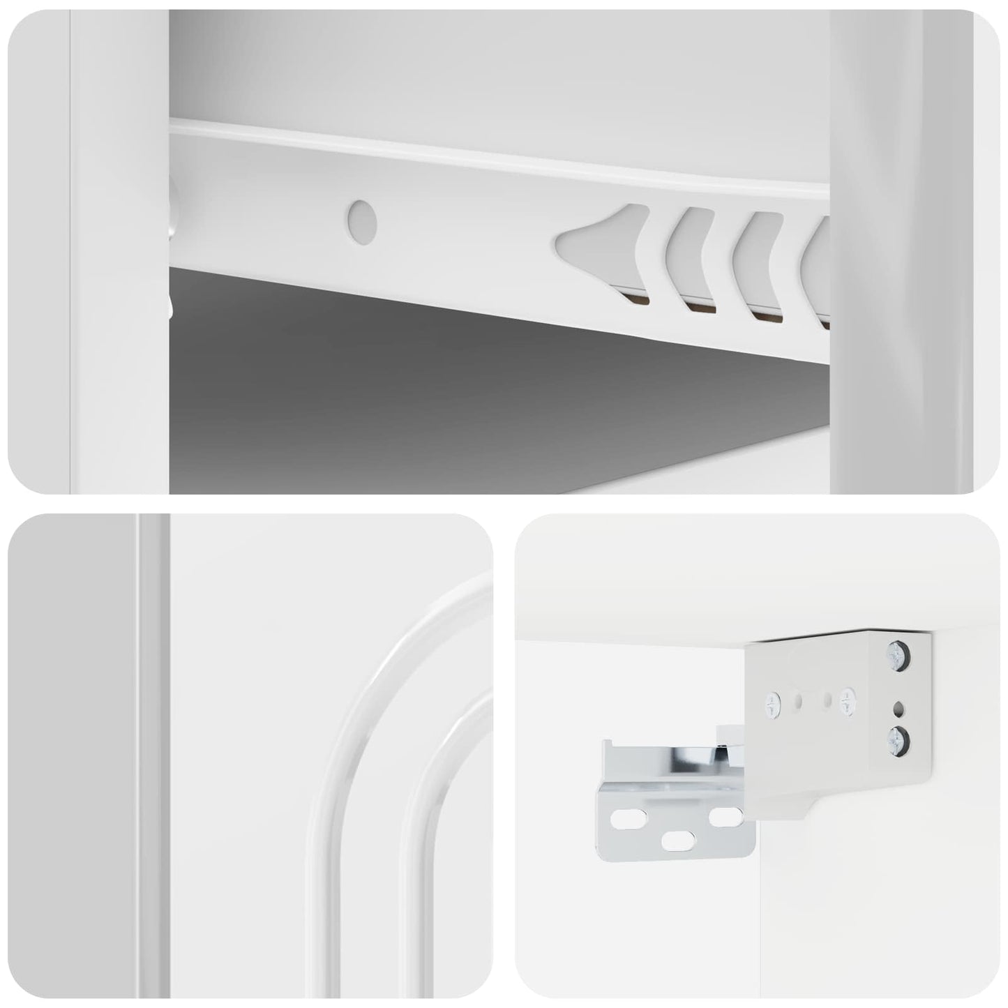 Mobiletto da notte a muro 2 pcs Bianco Lucido 49 x 34,5 x 20 cm | homemem39