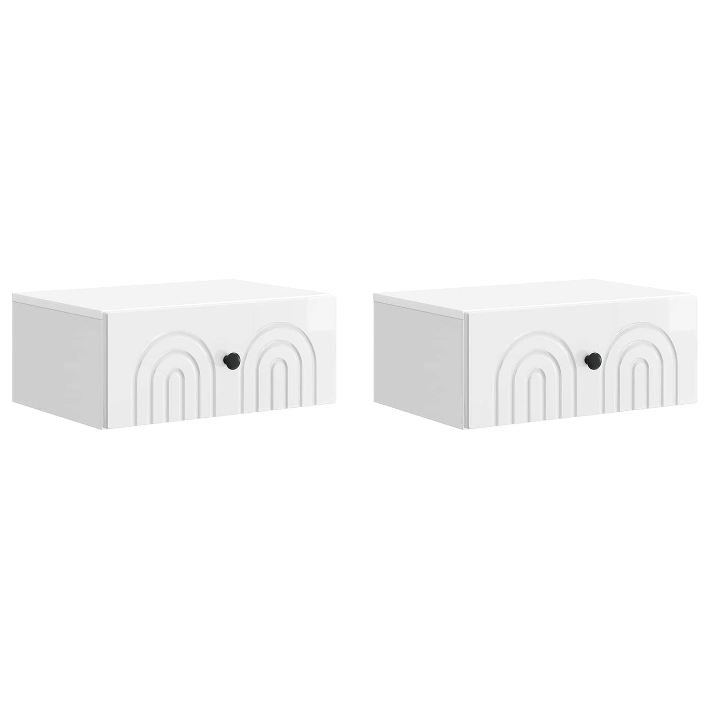 Mobiletto da notte a muro 2 pcs Bianco Lucido 49 x 34,5 x 20 cm | homemem39