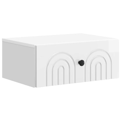 Mobiletto da notte a muro 2 pcs Bianco Lucido 49 x 34,5 x 20 cm | homemem39