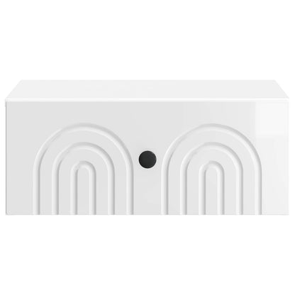 Mobiletto da notte a muro 2 pcs Bianco Lucido 49 x 34,5 x 20 cm | homemem39