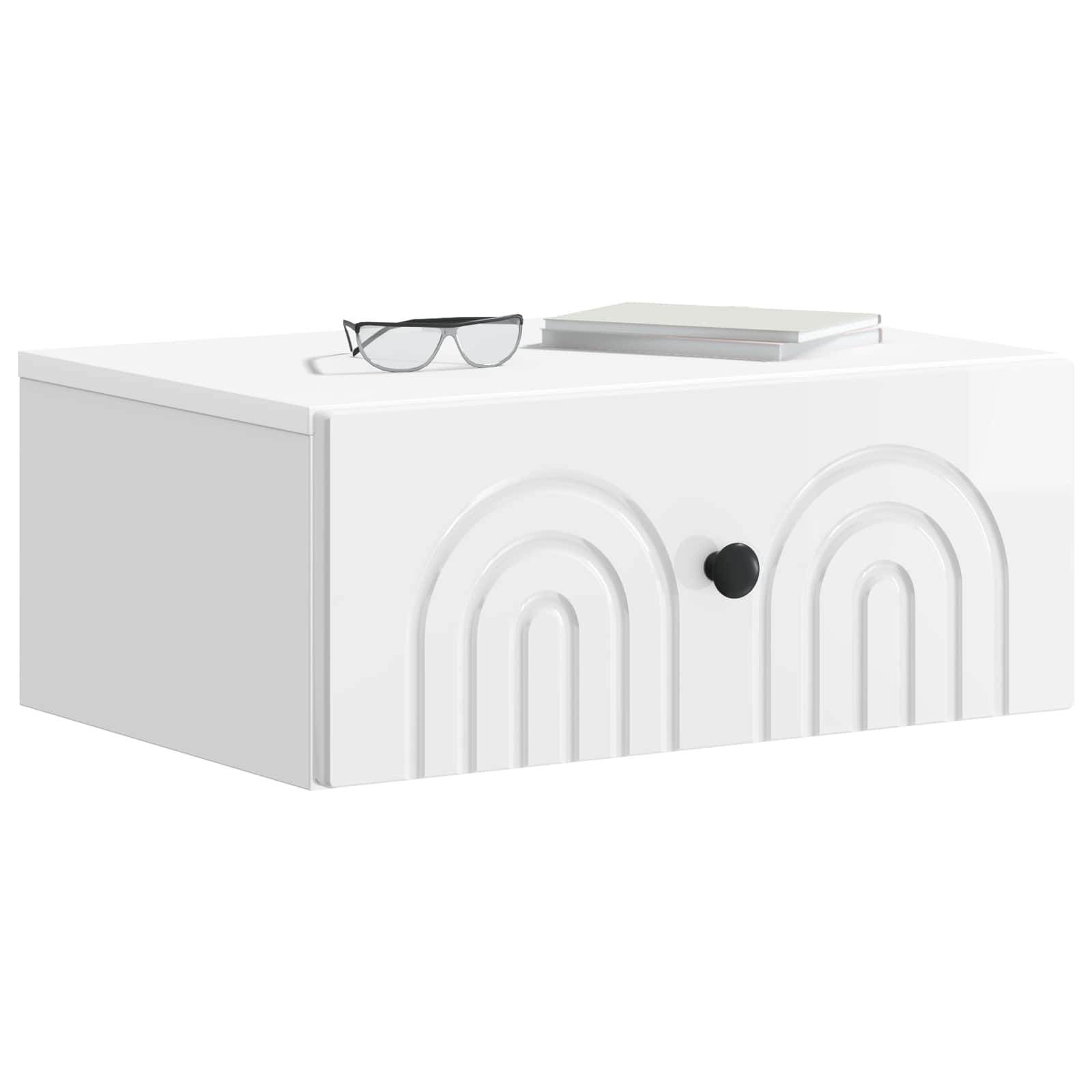 Mobiletto da notte a muro 2 pcs Bianco Lucido 49 x 34,5 x 20 cm | homemem39
