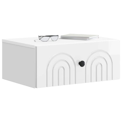 Mobiletto da notte a muro 2 pcs Bianco Lucido 49 x 34,5 x 20 cm | homemem39