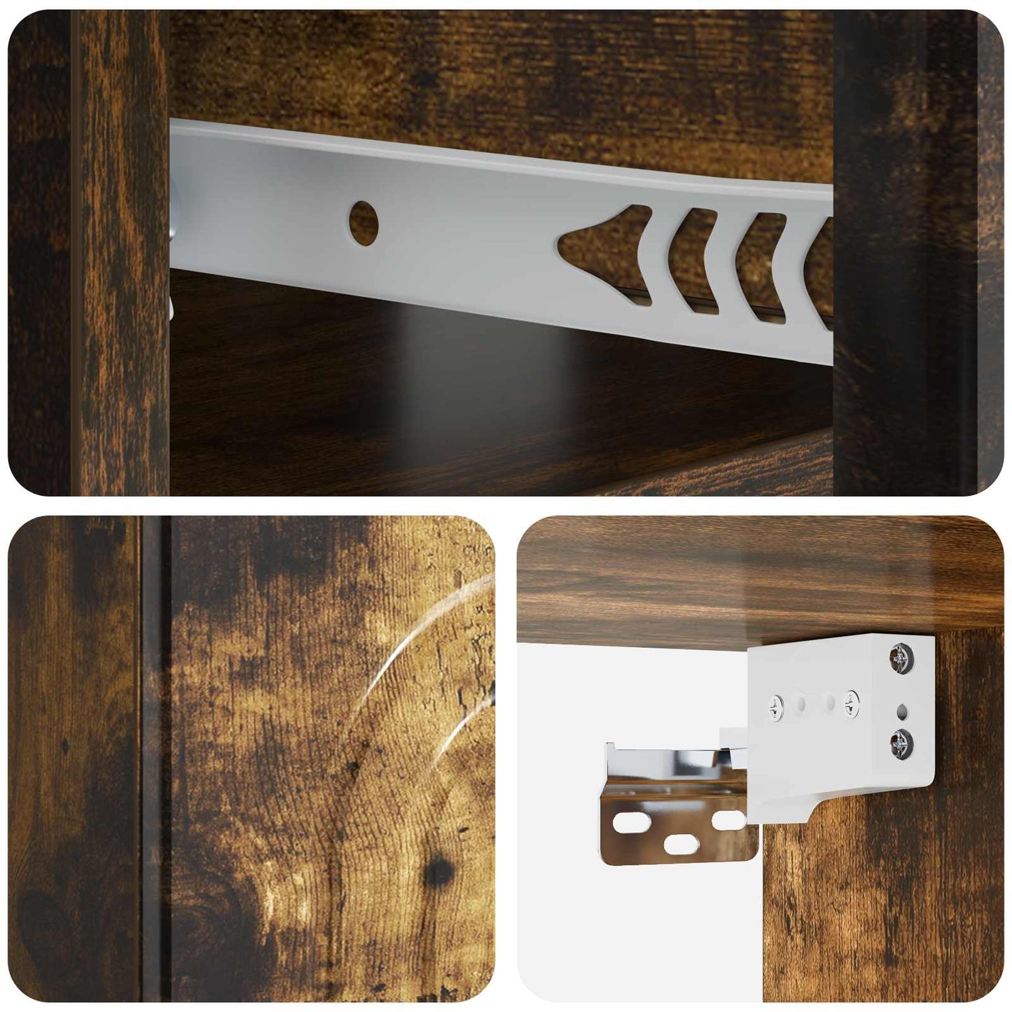 Mobiletto da notte a muro 2 pcs Rovere Fumo 49 x 34,5 x 20 cm | homemem39