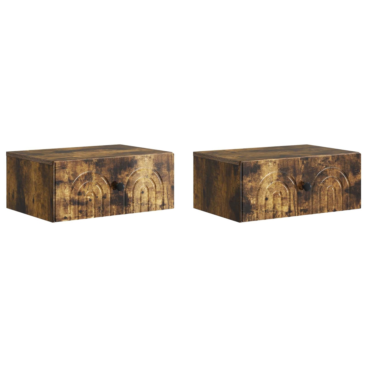 Mobiletto da notte a muro 2 pcs Rovere Fumo 49 x 34,5 x 20 cm | homemem39