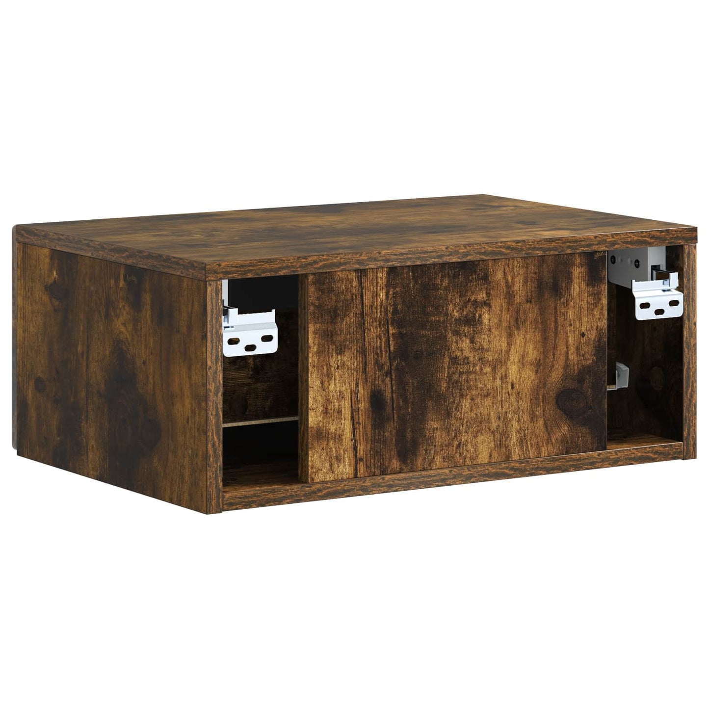 Mobiletto da notte a muro 2 pcs Rovere Fumo 49 x 34,5 x 20 cm