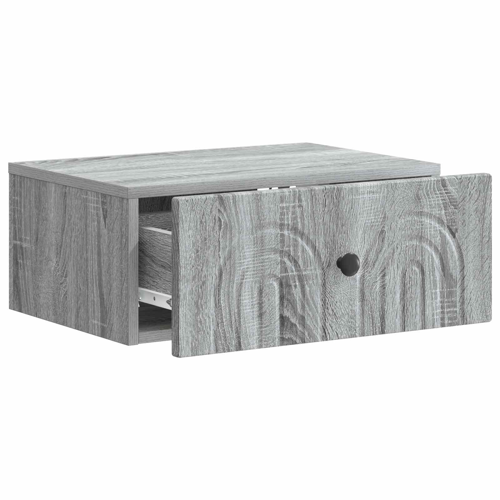 Mobiletto da notte a muro Grigio Sonoma 49 x 34,5 x 20 cm | homemem39