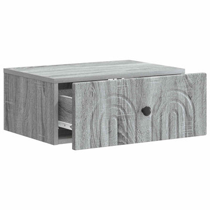 Mobiletto da notte a muro Grigio Sonoma 49 x 34,5 x 20 cm