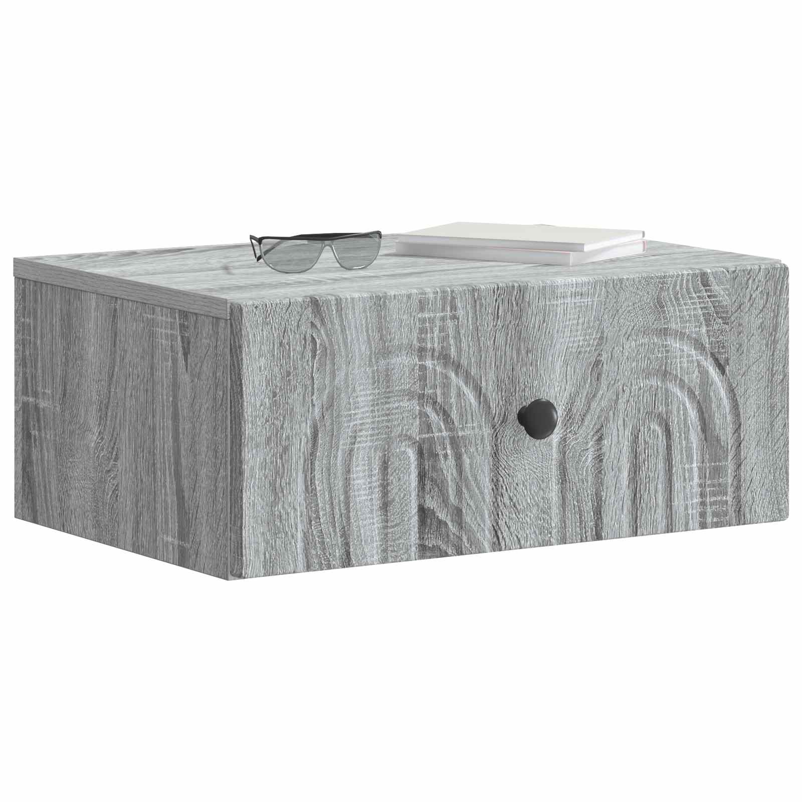 Mobiletto da notte a muro Grigio Sonoma 49 x 34,5 x 20 cm | homemem39