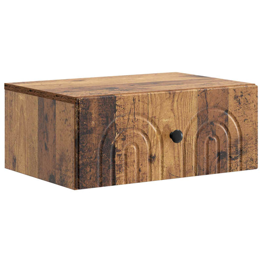 Mobiletto da notte a muro Legno antico 49 x 34,5 x 20 cm