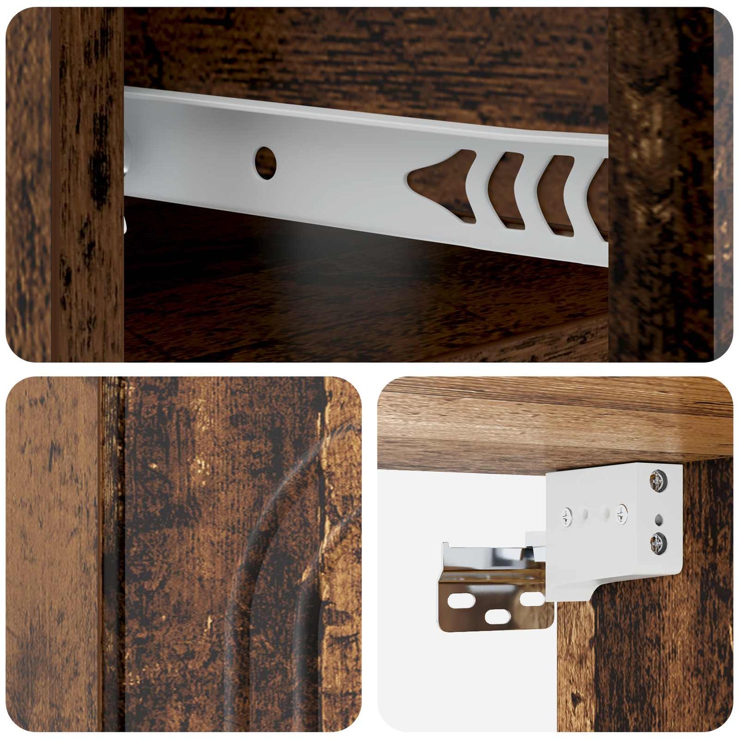 Mobiletto da notte a muro 2 pcs Legno antico 49 x 34,5 x 20 cm | homemem39