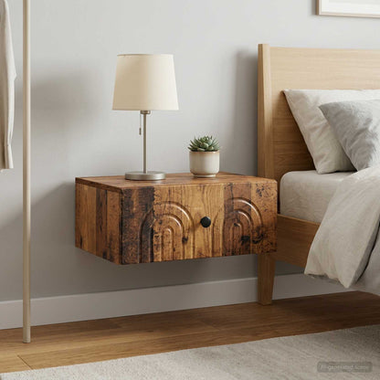 Mobiletto da notte a muro 2 pcs Legno antico 49 x 34,5 x 20 cm