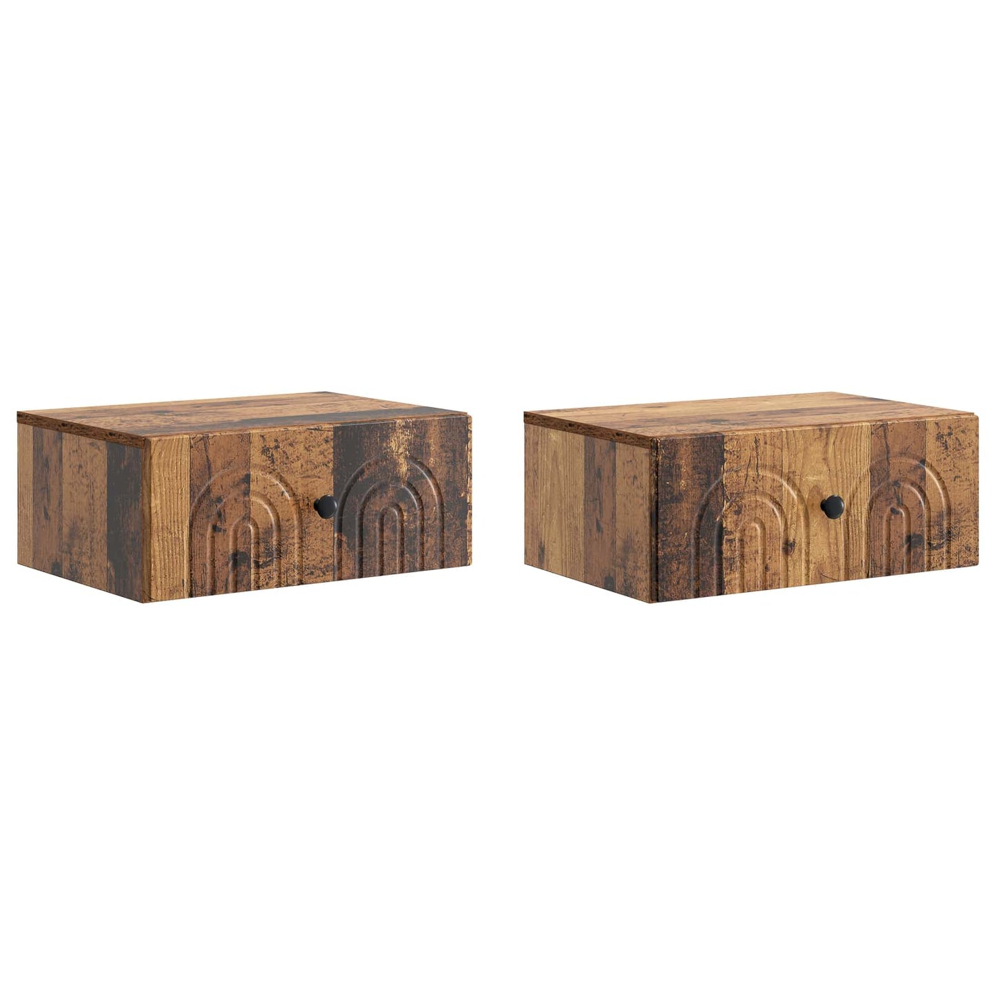 Mobiletto da notte a muro 2 pcs Legno antico 49 x 34,5 x 20 cm | homemem39