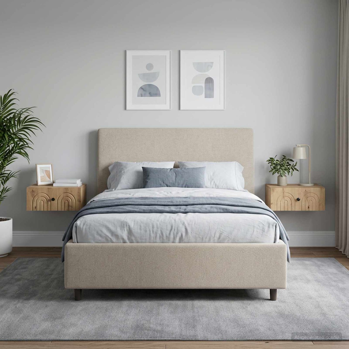 Mobiletto da notte a muro 2 pz Rovere Artigianale