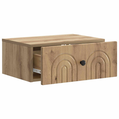 Mobiletto da notte a muro con cassetto 2 pcs Rovere Artigianale | homemem39