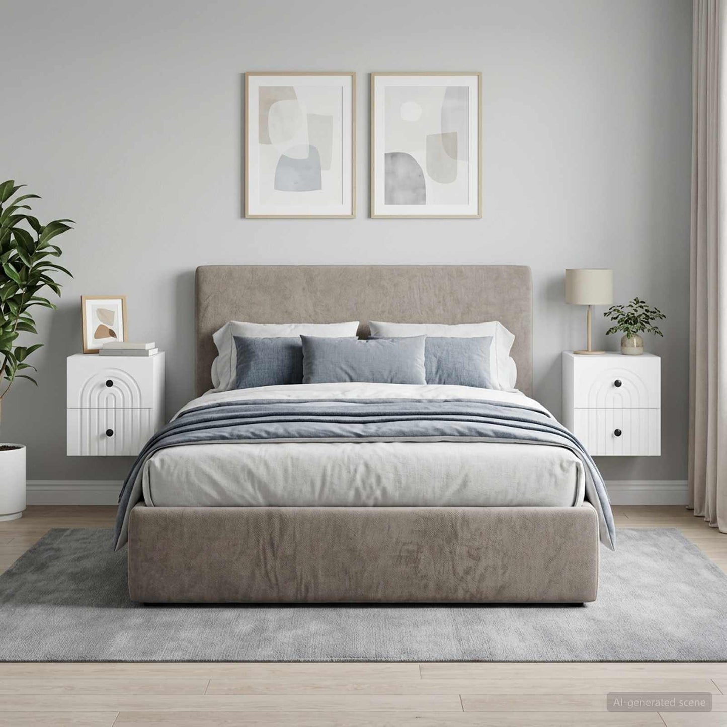Mobiletto da notte a muro 2 pcs Bianco 33 x 34,5 x 40 cm