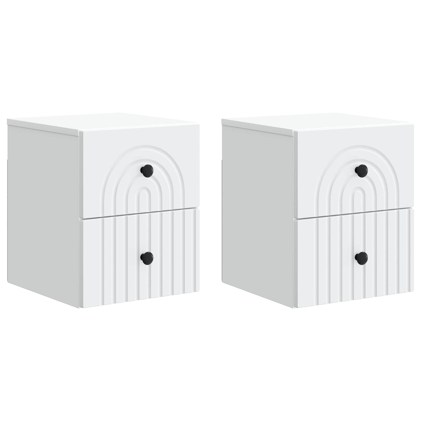 Mobiletto da notte a muro 2 pcs Bianco 33 x 34,5 x 40 cm
