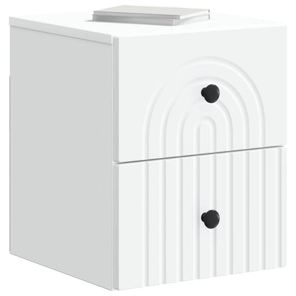 Mobiletto da notte a muro 2 pcs Bianco 33 x 34,5 x 40 cm