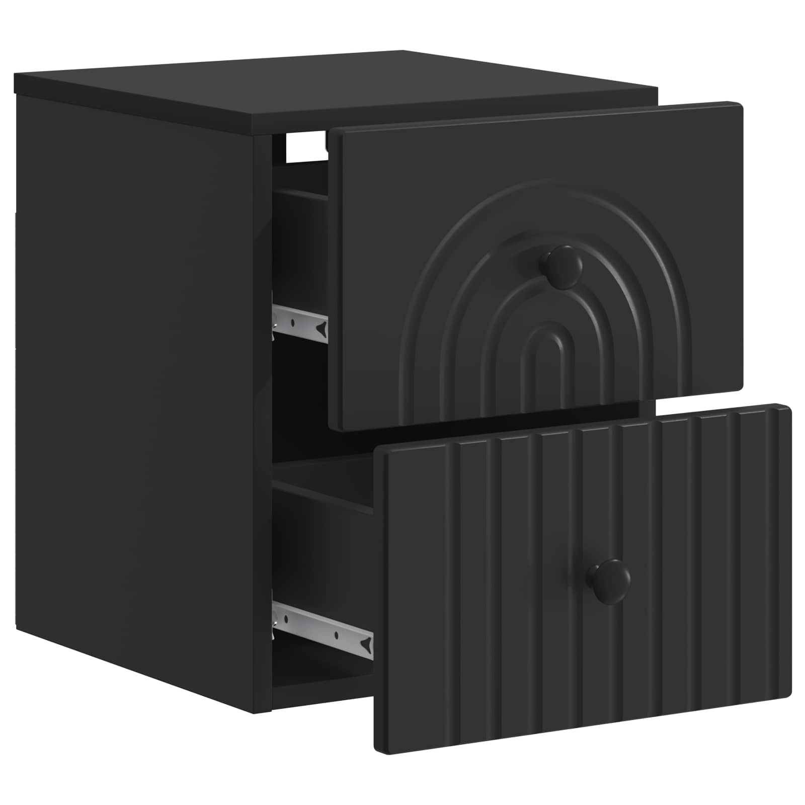 Mobiletto da notte a muro con cassetto Nero 33 x 34,5 x 40 cm | homemem39