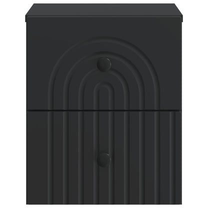Mobiletto da notte a muro con cassetto Nero 33 x 34,5 x 40 cm | homemem39