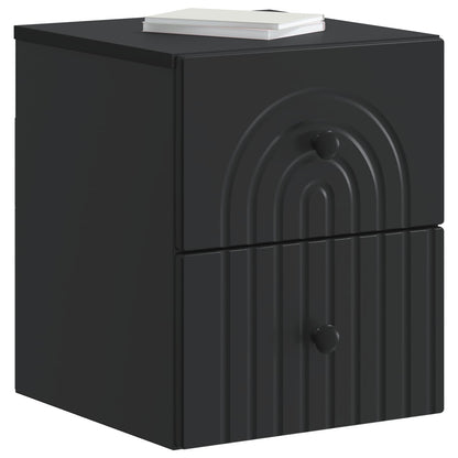 Mobiletto da notte a muro con cassetto Nero 33 x 34,5 x 40 cm | homemem39