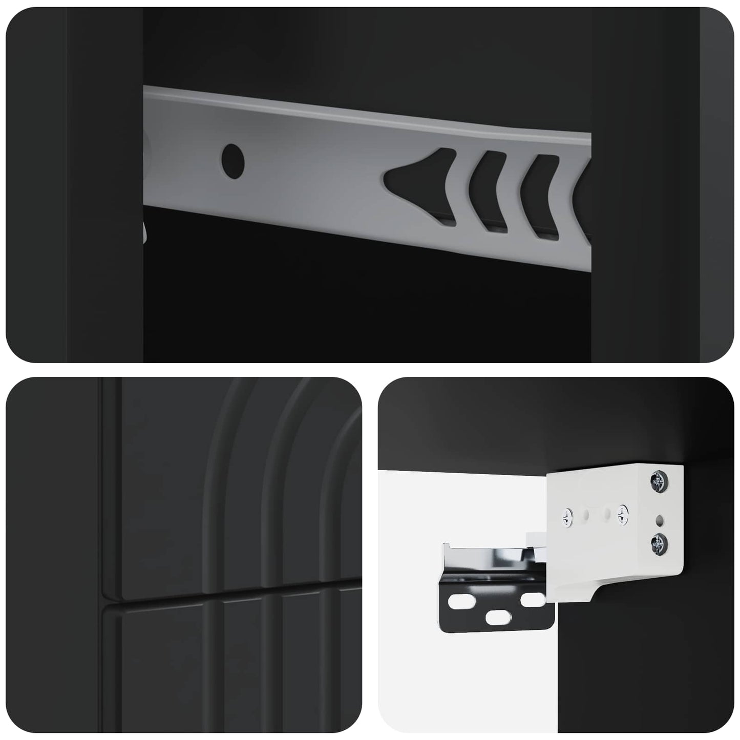Mobiletto da notte a muro 2 pcs Nero 33 x 34,5 x 40 cm | homemem39