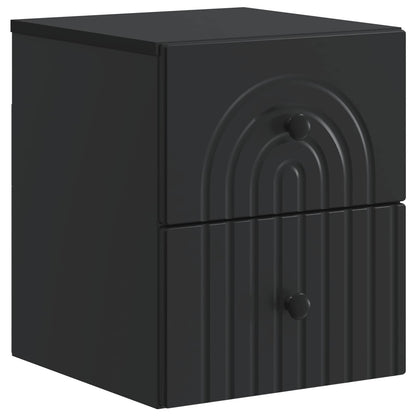 Mobiletto da notte a muro 2 pcs Nero 33 x 34,5 x 40 cm
