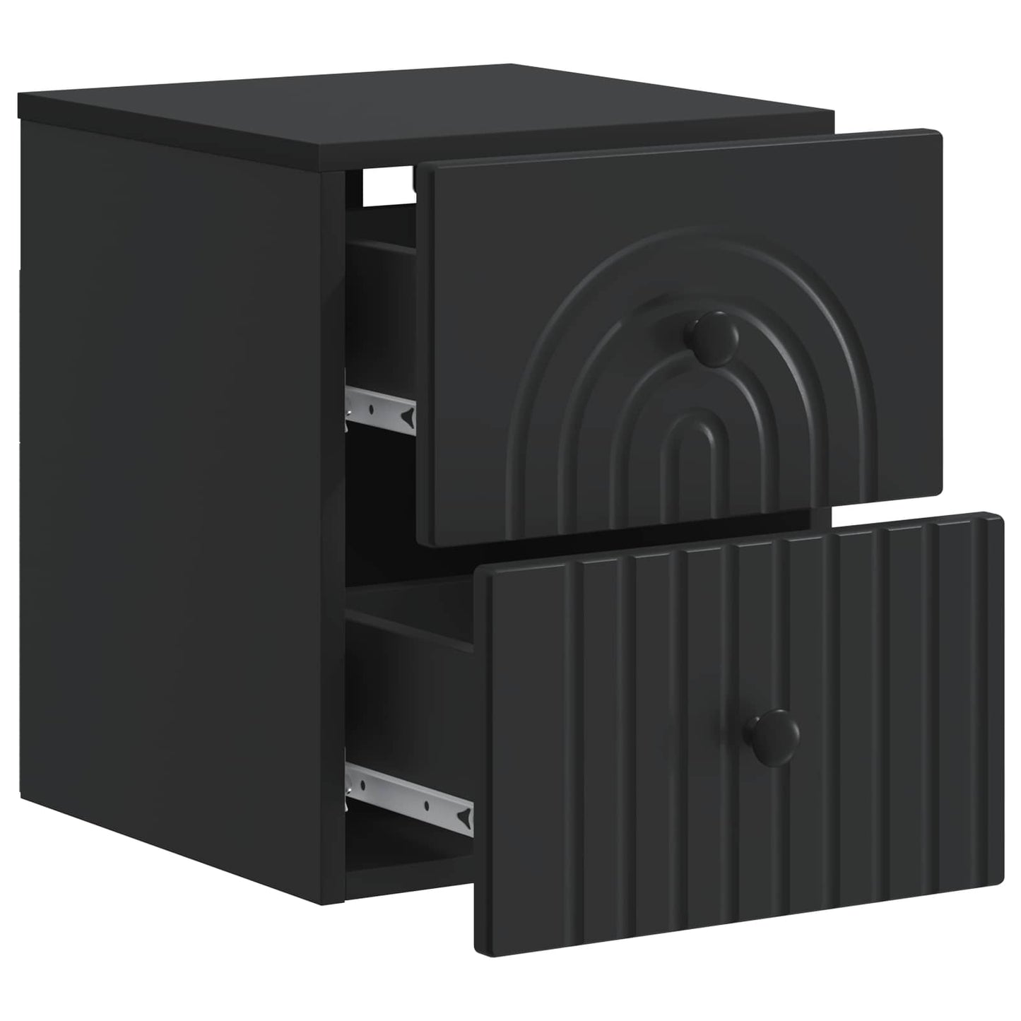Mobiletto da notte a muro 2 pcs Nero 33 x 34,5 x 40 cm