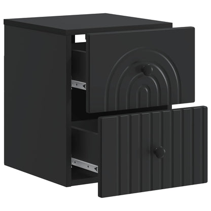 Mobiletto da notte a muro 2 pcs Nero 33 x 34,5 x 40 cm