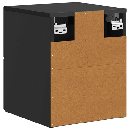 Mobiletto da notte a muro 2 pcs Nero 33 x 34,5 x 40 cm