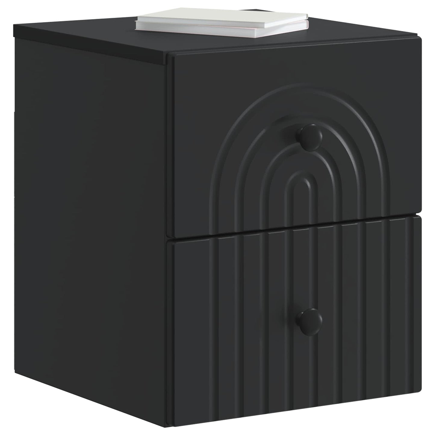 Mobiletto da notte a muro 2 pcs Nero 33 x 34,5 x 40 cm