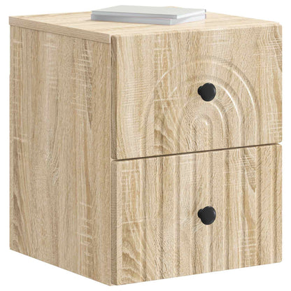 Mobiletto da notte a muro Rovere Sonoma 33 x 34,5 x 40 cm