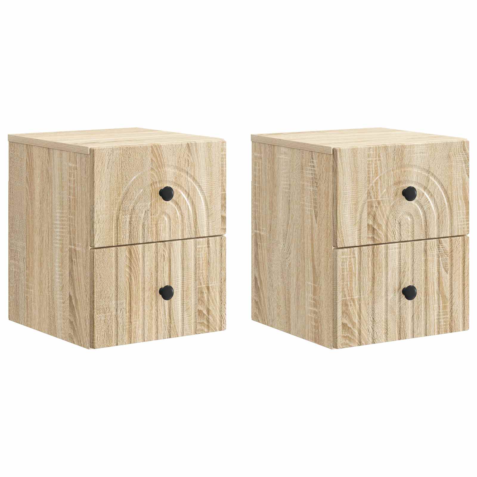 Mobiletto da notte a muro 2 pcs Rovere Sonoma 33 x 34,5 x 40 cm | homemem39