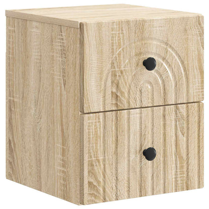 Mobiletto da notte a muro 2 pcs Rovere Sonoma 33 x 34,5 x 40 cm | homemem39