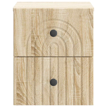 Mobiletto da notte a muro 2 pcs Rovere Sonoma 33 x 34,5 x 40 cm | homemem39