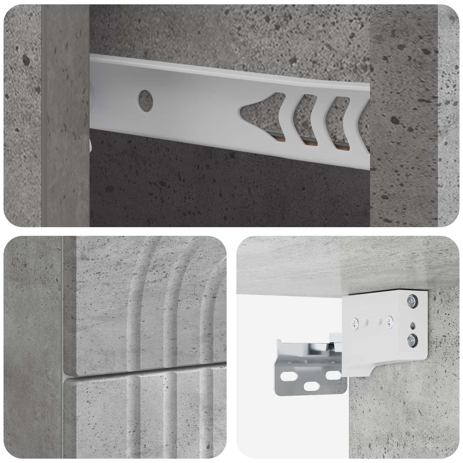 Mobiletto da notte a muro Grigio Cemento 33 x 34,5 x 40 cm | homemem39