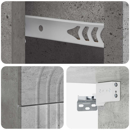 Mobiletto da notte a muro Grigio Cemento 33 x 34,5 x 40 cm | homemem39