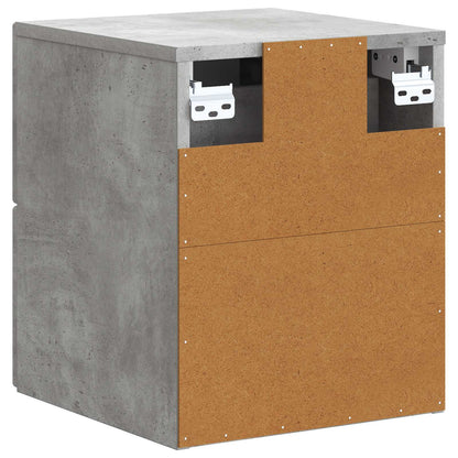 Mobiletto da notte a muro Grigio Cemento 33 x 34,5 x 40 cm | homemem39