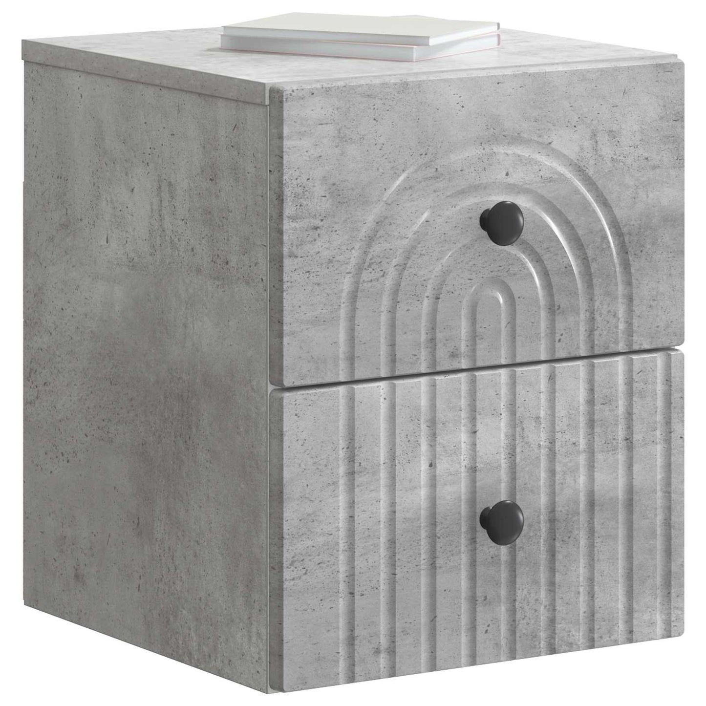Mobiletto da notte a muro Grigio Cemento 33 x 34,5 x 40 cm