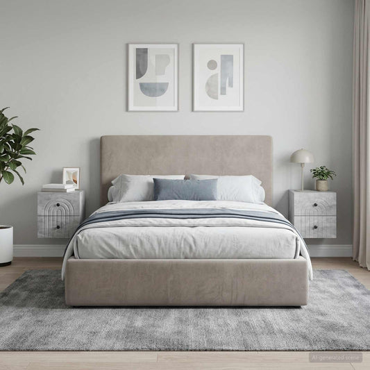Mobiletto da notte a muro 2 pz Grigio Cemento 33 x 34,5 x 40 cm