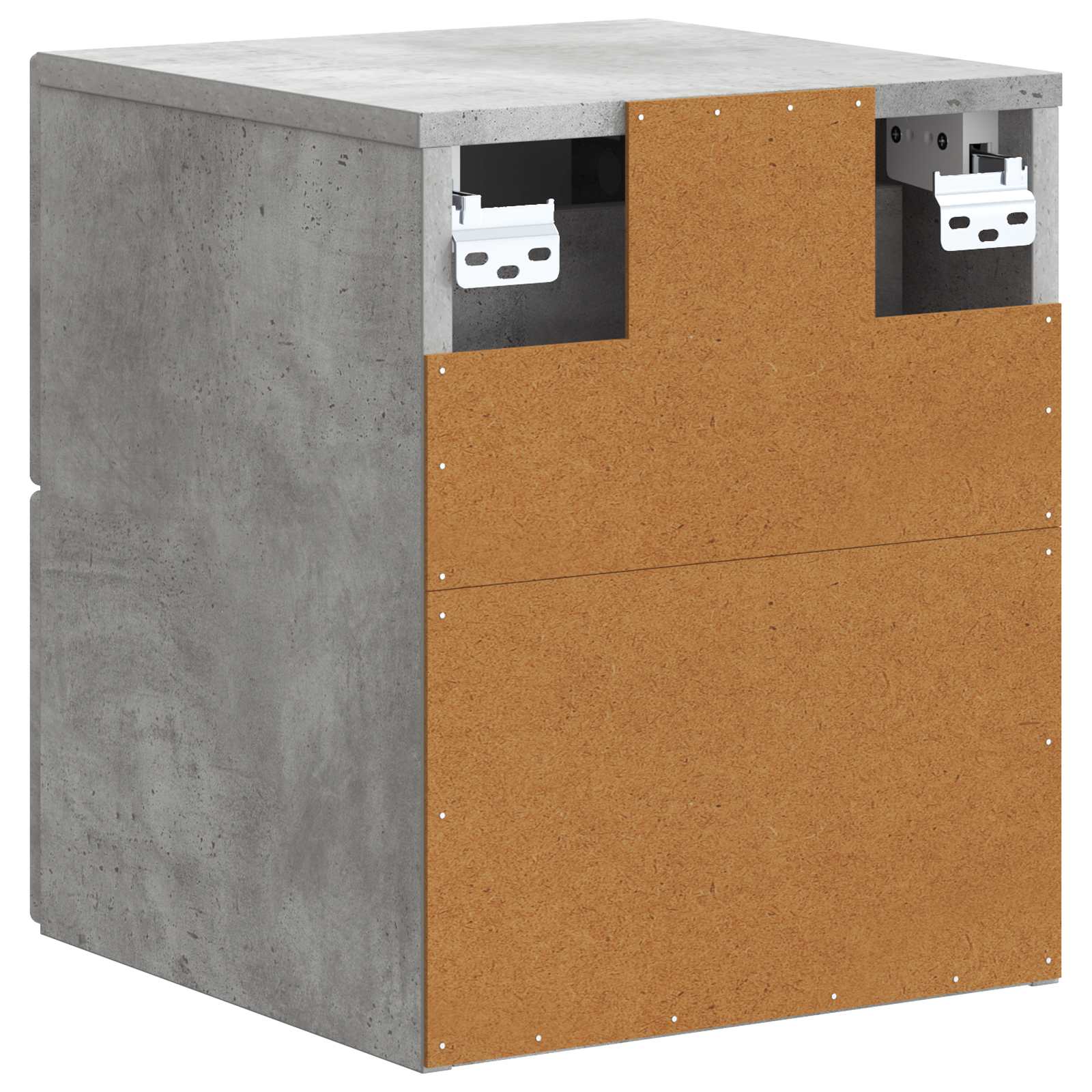 Mobiletto da notte a muro con cassetto 2 pcs Grigio Cemento | homemem39