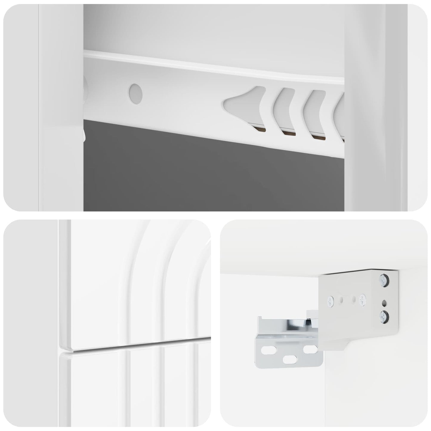Mobiletto da notte a muro Bianco Lucido 33 x 34,5 x 40 cm | homemem39