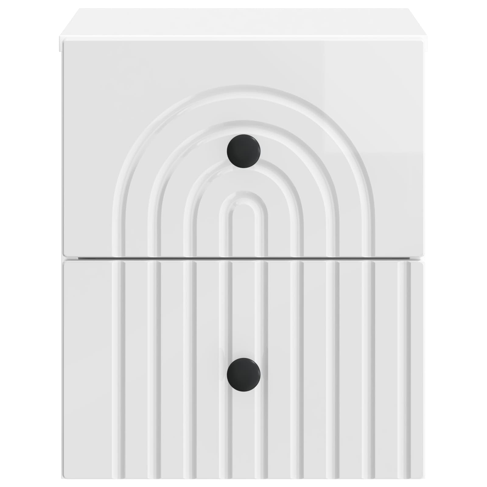 Mobiletto da notte a muro Bianco Lucido 33 x 34,5 x 40 cm | homemem39