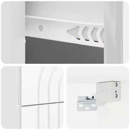 Mobiletto da notte a muro 2 pcs Bianco Lucido 33 x 34,5 x 40 cm | homemem39