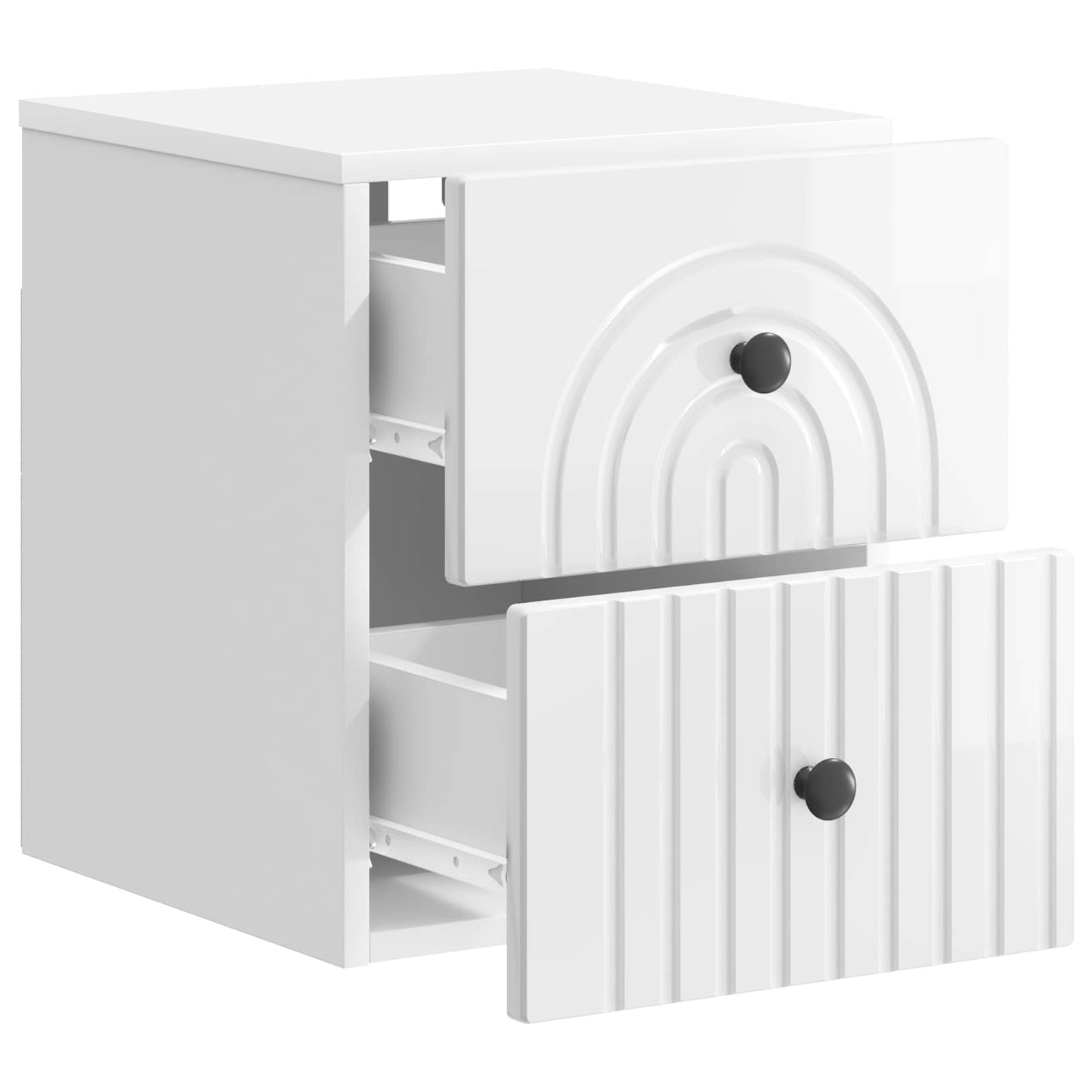 Mobiletto da notte a muro 2 pcs Bianco Lucido 33 x 34,5 x 40 cm